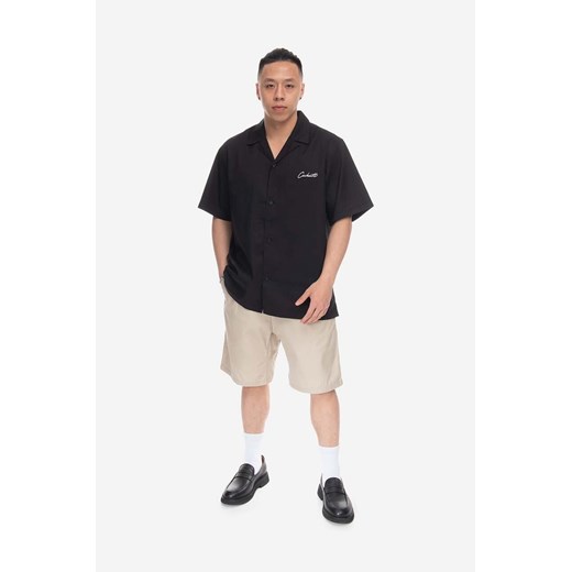 Carhartt WIP koszula Delray kolor czarny I031465-BLACK/WAX ze sklepu PRM w kategorii Koszule męskie - zdjęcie 161410316