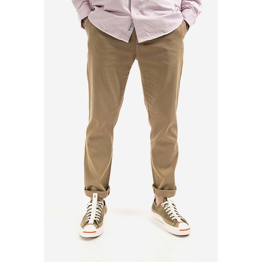 Norse Projects spodnie męskie kolor brązowy dopasowane N25.0367.0966-0966 ze sklepu PRM w kategorii Spodnie męskie - zdjęcie 161410407