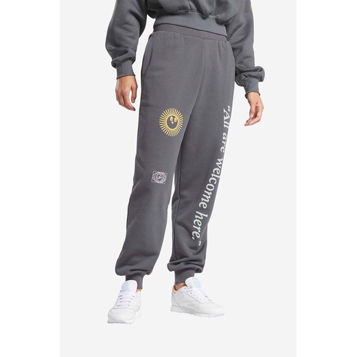 Reebok Classic spodnie dresowe Good Vibes Pant kolor szary z nadrukiem Reebok Classic XS promocja PRM
