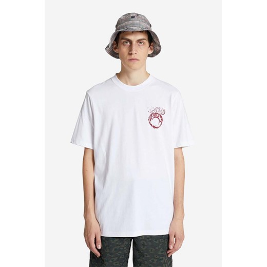 Wood Wood t-shirt bawełniany Bobby Eye Graphic T-shirt kolor biały z nadrukiem 12225704.2489-WHITE ze sklepu PRM w kategorii T-shirty męskie - zdjęcie 161410517