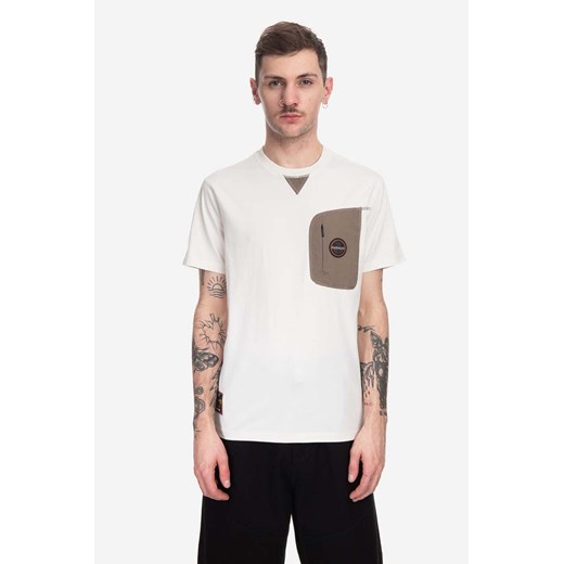Napapijri t-shirt bawełniany kolor biały wzorzysty NA4H2G.N1A-N1A ze sklepu PRM w kategorii T-shirty męskie - zdjęcie 161410536