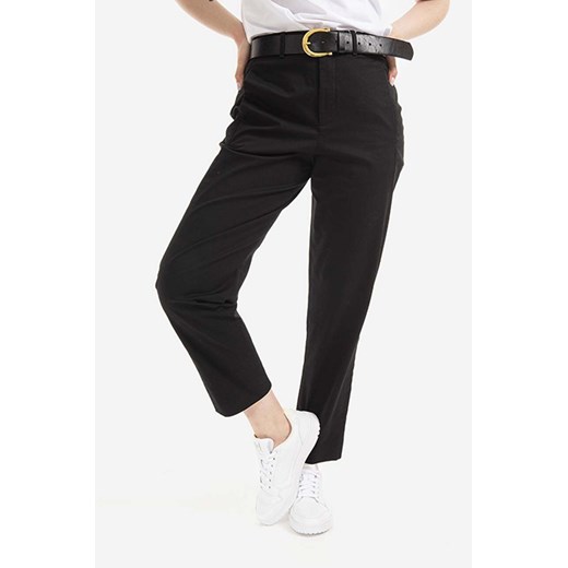 Woolrich spodnie damskie kolor czarny proste medium waist CFWWTR0118FRUT3028-100 ze sklepu PRM w kategorii Spodnie damskie - zdjęcie 161410807