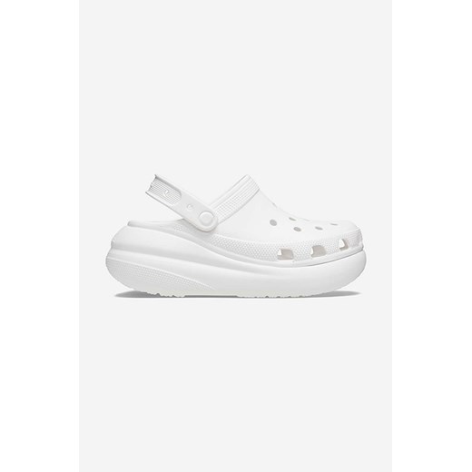 Crocs klapki Crush Clog damskie kolor biały na platformie 207521.WHITE-White Crocs 42/43 promocyjna cena PRM