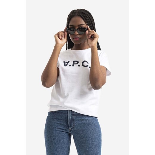 A.P.C. t-shirt bawełniany Vpc blanc kolor biały COBQX.F26588-DARKNAVY XS wyprzedaż PRM