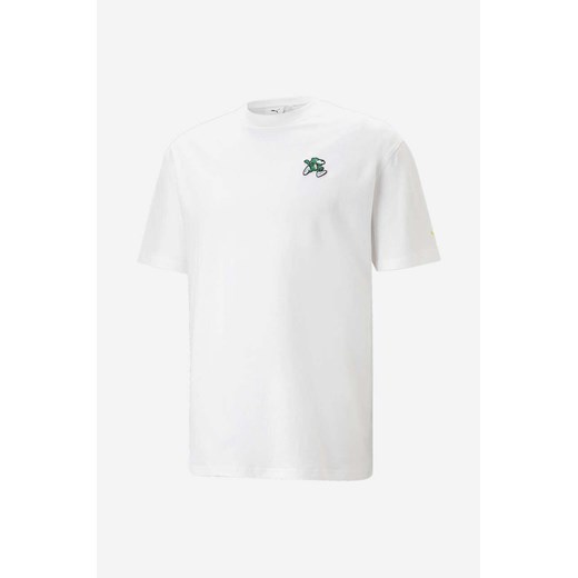 Puma t-shirt bawełniany kolor biały gładki 539840.02-BIALY Puma L wyprzedaż PRM