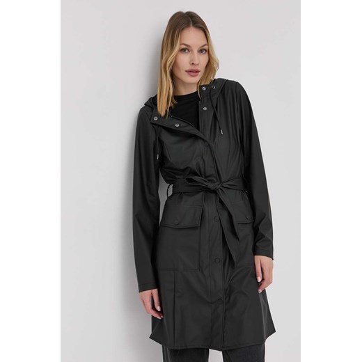 Rains kurtka 18130 Curve Jacket damska kolor czarny przejściowa 18130.01-Black ze sklepu PRM w kategorii Kurtki damskie - zdjęcie 161411959