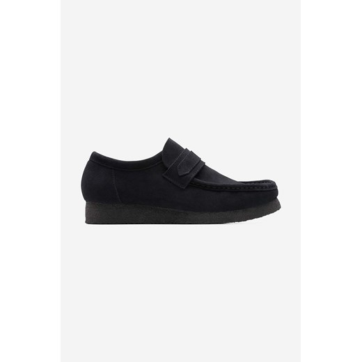 Clarks Originals mokasyny zamszowe Wallabee Loafer kolor czarny 26172503 ze sklepu PRM w kategorii Mokasyny męskie - zdjęcie 161413929