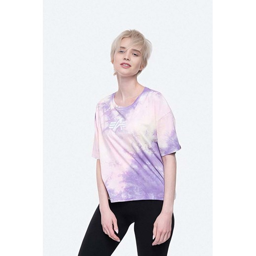 Alpha Industries t-shirt bawełniany Basic Tee Batik COS Wmn kolor różowy 116083.536-ROZOWY ze sklepu PRM w kategorii Bluzki damskie - zdjęcie 161414756