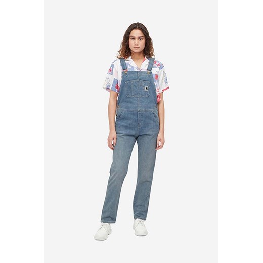 Carhartt WIP ogrodniczki jeansowe Bib Overall I028638.BLUE.LIGHT-BLUE.LIGHT ze sklepu PRM w kategorii Jeansy damskie - zdjęcie 161414855