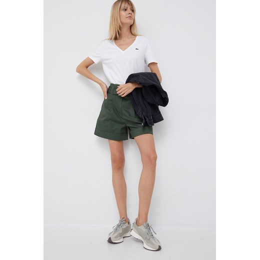 Lacoste t-shirt bawełniany TF8392 kolor biały TF8392-CPM Lacoste 38 wyprzedaż PRM