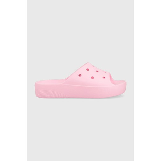 Crocs klapki Classic Platform Slide damskie kolor różowy na platformie 208180 208180.6S0-6S0 ze sklepu PRM w kategorii Klapki damskie - zdjęcie 161415889