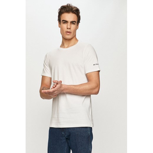 Columbia t-shirt bawełniany Rapid Ridge Back Graphic kolor biały z nadrukiem ze sklepu PRM w kategorii T-shirty męskie - zdjęcie 161415955