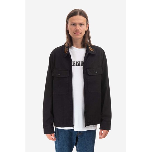 PLEASURES kurtka jeansowa Temper Work Jacket kolor czarny przejściowa P22F029-BLACK P22F029-GREEN ze sklepu PRM w kategorii Kurtki męskie - zdjęcie 161416308