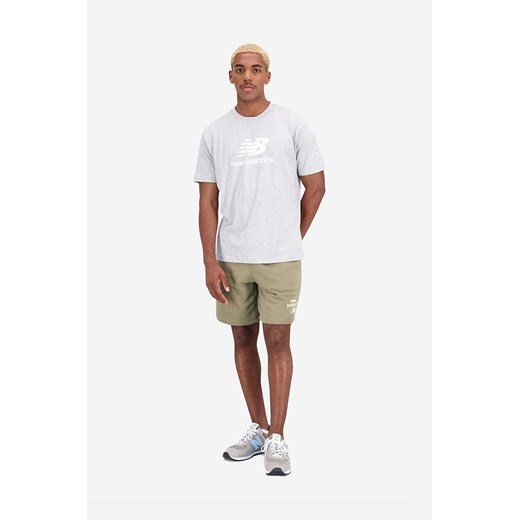 New Balance t-shirt męski kolor szary z nadrukiem MT31541AG-1AG ze sklepu PRM w kategorii T-shirty męskie - zdjęcie 161416398