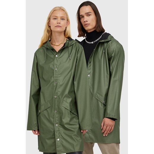 Rains kurtka przeciwdeszczowa Long Jacket 12020 kolor zielony przejściowa Rains M PRM
