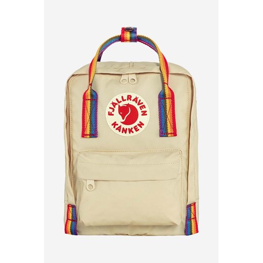 Fjallraven plecak Kånken Rainbow Mini kolor beżowy duży z aplikacją F23621.115.907-115 ze sklepu PRM w kategorii Plecaki - zdjęcie 161417785