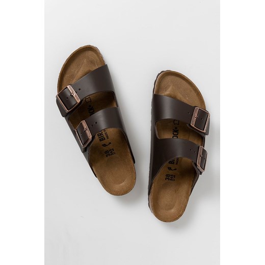 Birkenstock Klapki skórzane Arizona damskie kolor brązowy 51103-Dunkelbrau 36 PRM