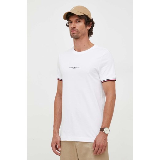 Tommy Hilfiger t-shirt bawełniany kolor biały z aplikacją MW0MW32584 ze sklepu ANSWEAR.com w kategorii T-shirty męskie - zdjęcie 161420857