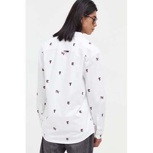 Tommy Jeans koszula bawełniana męska kolor biały regular z kołnierzykiem Tommy Jeans S ANSWEAR.com