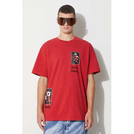 KSUBI t-shirt bawełniany kolor czerwony z nadrukiem ze sklepu PRM w kategorii T-shirty męskie - zdjęcie 161433238