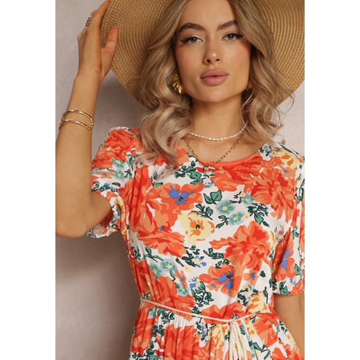 Sukienka Renee maxi w stylu boho z krótkimi rękawami z tkaniny