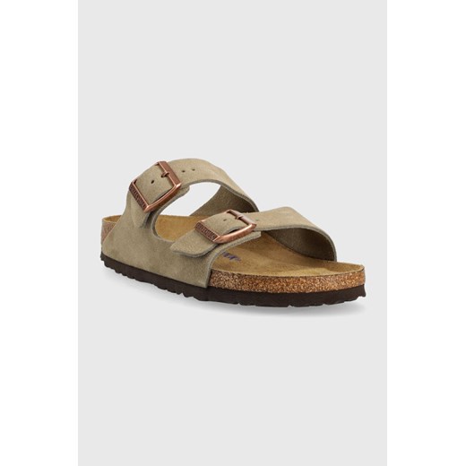 Birkenstock - Klapki zamszowe Arizona 951303 951303-Taupe 36 PRM