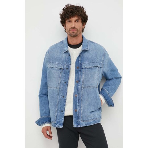 Pepe Jeans kurtka jeansowa męska kolor niebieski przejściowa ze sklepu ANSWEAR.com w kategorii Kurtki męskie - zdjęcie 161455276