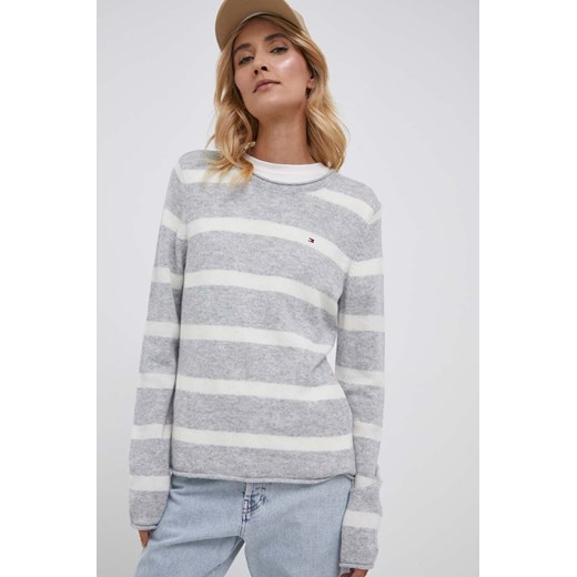 Tommy Hilfiger sweter wełniany damski kolor szary lekki Tommy Hilfiger S ANSWEAR.com