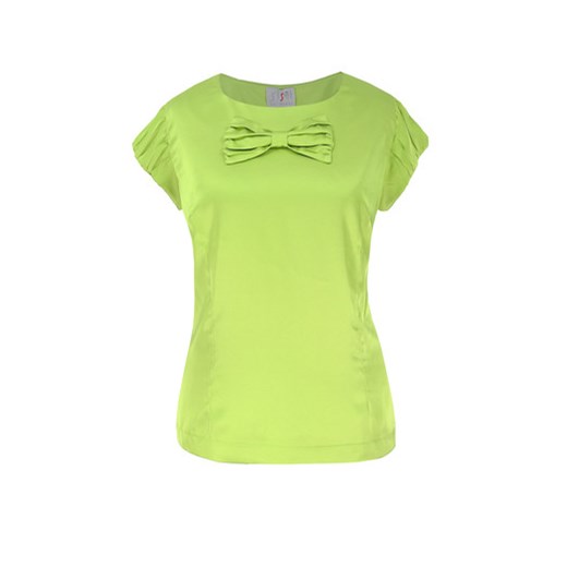 Sisel bluzka z kokardką limonka n-fashion-pl zielony damskie