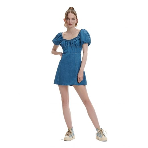 Cropp - Jeansowa sukienka mini - niebieski Cropp XL wyprzedaż Cropp