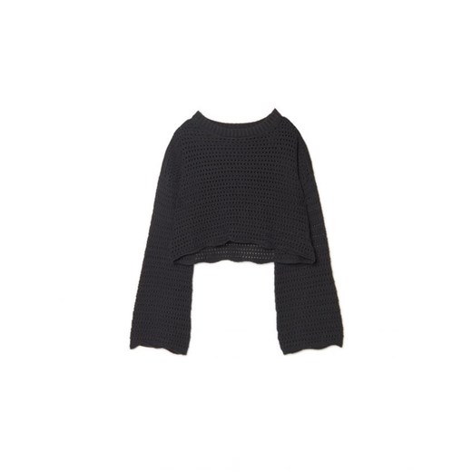 Sweter damski czarny Cropp z okrągłym dekoltem 