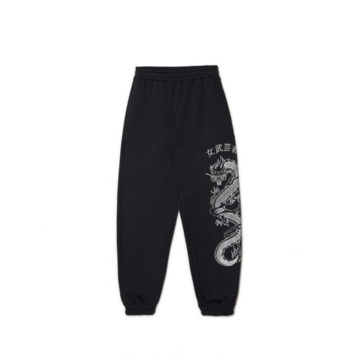 Cropp - Czarne dresowe joggery - czarny Cropp XS Cropp
