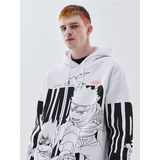 Cropp - Bluza z kapturem Naruto - biały Cropp XL okazja Cropp