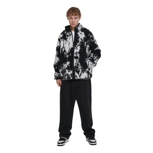 Cropp - Czarno-biała kurtka sherpa - biały Cropp XL promocyjna cena Cropp