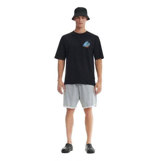 Cropp - Czarny T-shirt z nadrukiem - czarny Cropp XL okazja Cropp