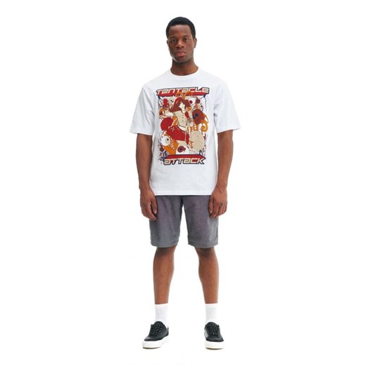 Cropp - Biały t-shirt z nadrukiem anime - biały Cropp XS promocja Cropp
