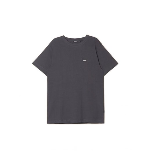 Cropp - Ciemnoszary t-shirt z aplikacją Cropp - szary Cropp L Cropp