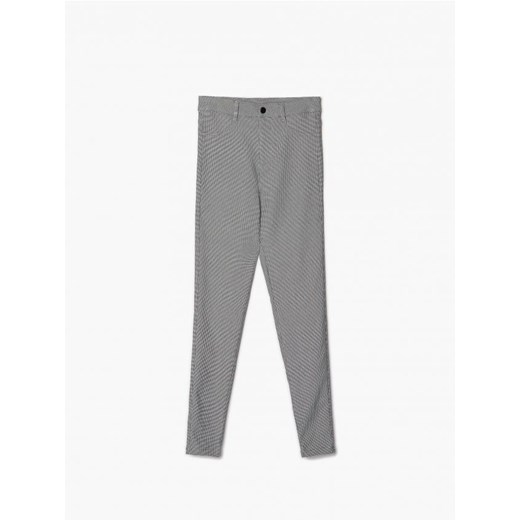 Cropp - Spodnie skinny w drobną kratkę - jasny szary Cropp 32 promocyjna cena Cropp