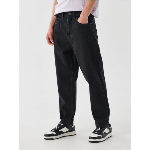 Cropp - Czarne jeansy dad fit - czarny Cropp 32/34 okazyjna cena Cropp