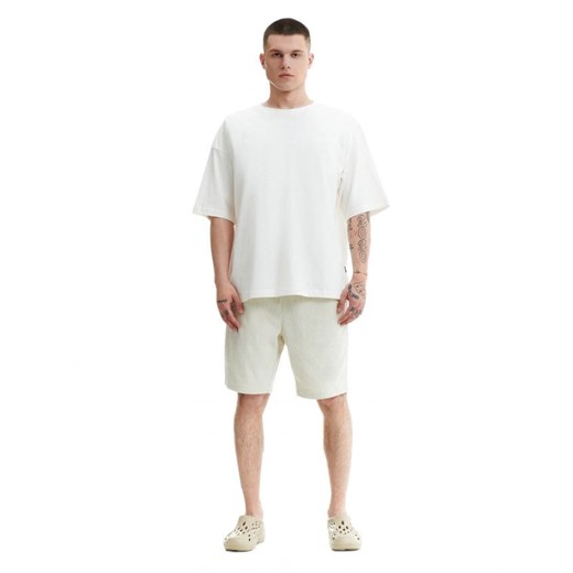 Cropp - Kremowy T-shirt oversize - kremowy Cropp XS okazja Cropp