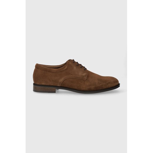 Tommy Hilfiger półbuty zamszowe CASUAL HILFIGER SUEDE SHOE męskie kolor brązowy Tommy Hilfiger 44 ANSWEAR.com