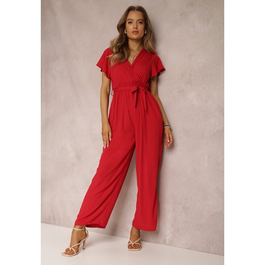 Czerwony Kombinezon z Wiskozy Zotolio ze sklepu Renee odzież w kategorii Kombinezony damskie - zdjęcie 161468546