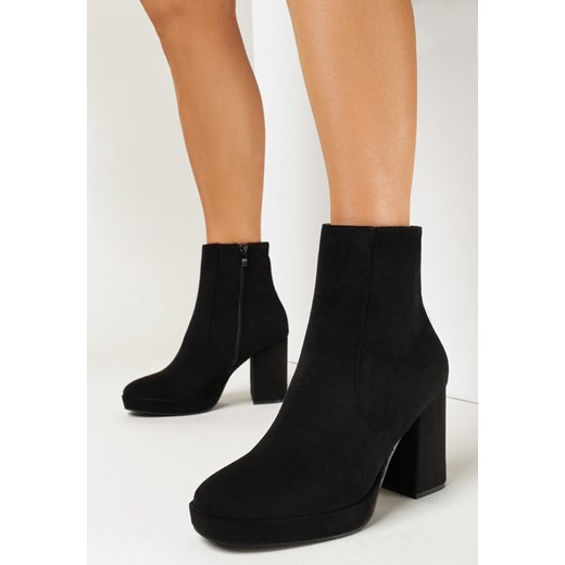 Botki Born2be zamszowe na zamek 