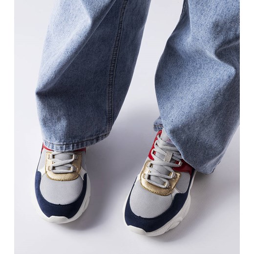 Szaro-granatowe sportowe sneakersy Lee Cooper ze sklepu gemre w kategorii Buty sportowe damskie - zdjęcie 161473626