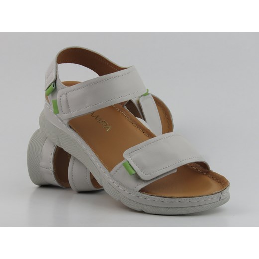 Wygodne sandały damskie skórzane - Kampa K828, białe Kampa 37 okazyjna cena ulubioneobuwie