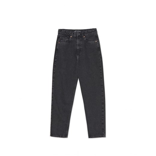 Cropp - Ciemnoszare jeansy mom - czarny ze sklepu Cropp w kategorii Jeansy damskie - zdjęcie 161474697