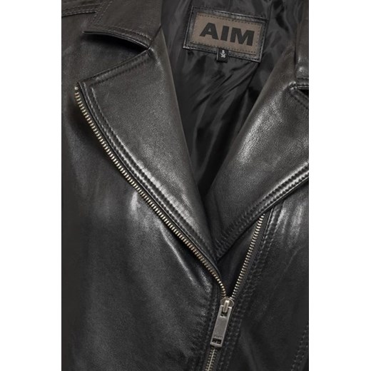 AIM Kurtka skórzana - Czarny - Kobieta - L (L) Aim XS(XS) okazja Halfprice