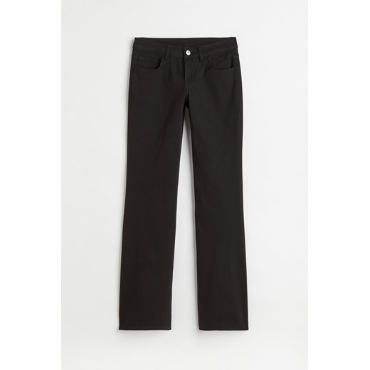 H & M - Rozszerzane spodnie z diagonalu Low Waist - Czarny H & M 48 H&M