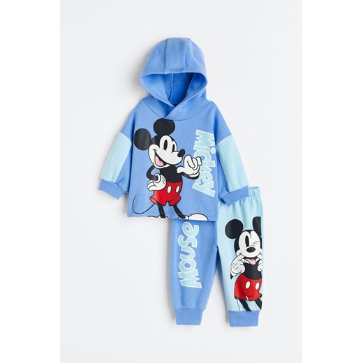 H & M - Komplet 2-częściowy z dzianiny dresowej - Niebieski H & M 104 (3-4Y) H&M