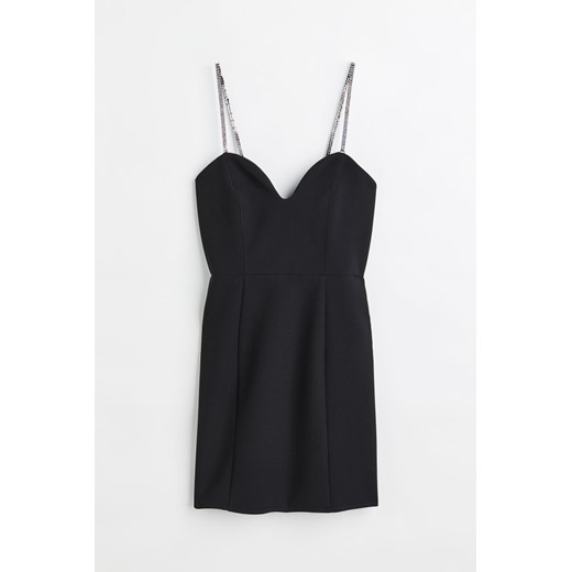H & M - Sukienka na ramiączkach ze strassu - Czarny H & M 42 H&M